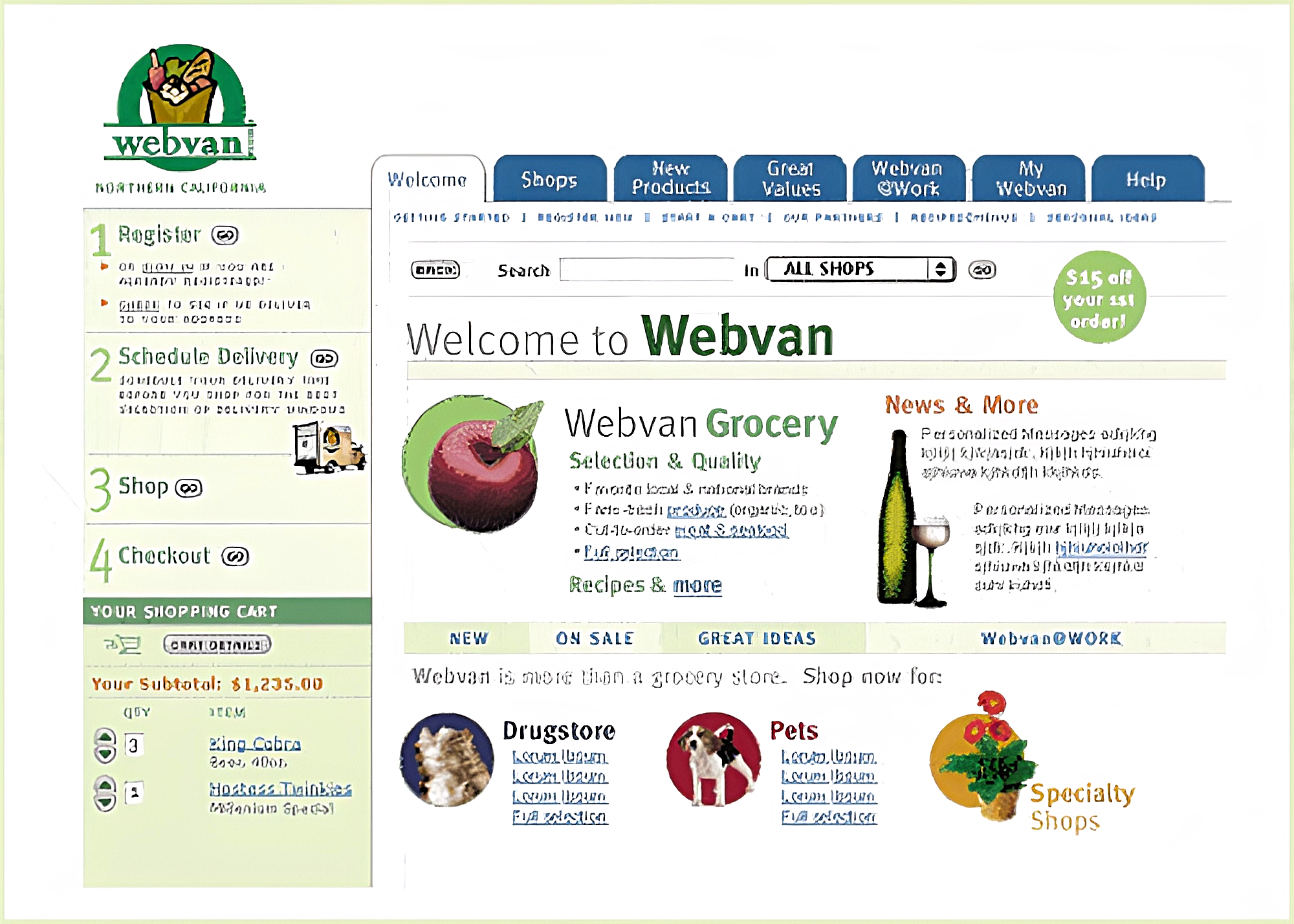 Louis Borders founded Webvan as an online grocery store.