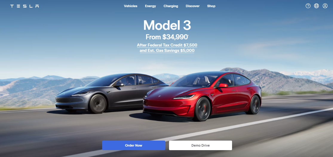 Tesla website