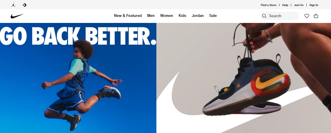 Nike professional website example